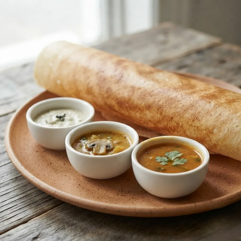 Masala Dosa - crispy South Indian crepe at Kerala Restaurant Edmonton